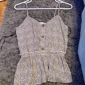 brand new black and white spotted tank top